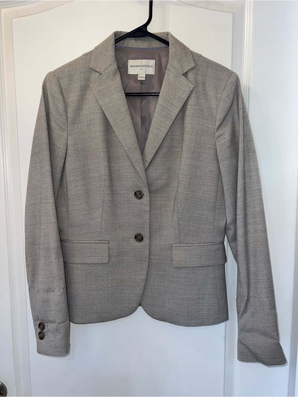 Banana Republic Women's Gray Two-Button Tailored Blazer